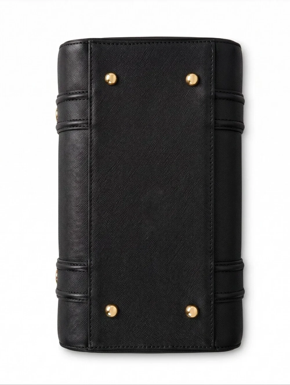 MCM Black Leather Boston Bag Satchel with Gold Hardware